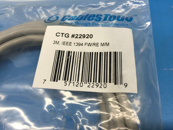 Cables To Go 22920 (D1394B3M6C4C) 3M IEEE-1394 Firewire 6pin to 4pin Male/Male