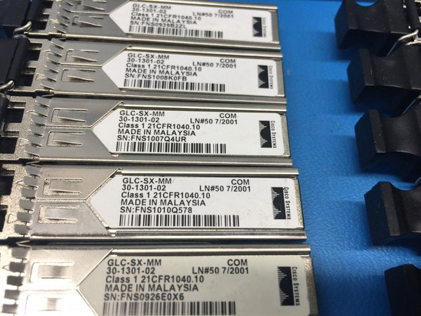 Cisco 1000BASE-SX 850nm Transceiver Module GLC-SX-MM 30-1301-02 *Lot of 10*