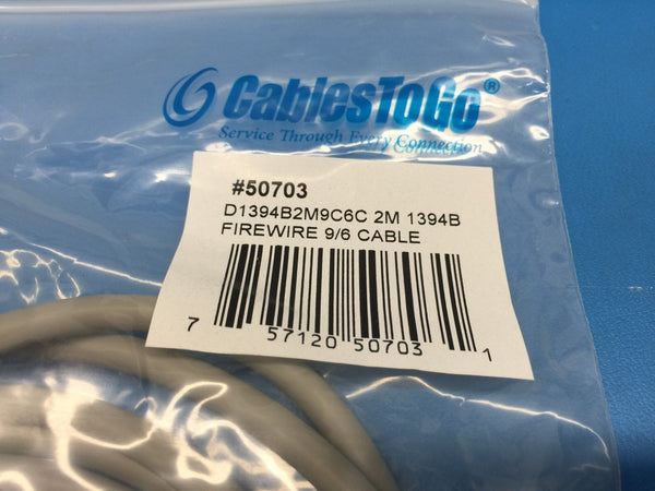 Cables To Go 50703 (D1394B2M9C6C) 2M IEEE-1394B Firewire 9pin to 6pin Male/Male