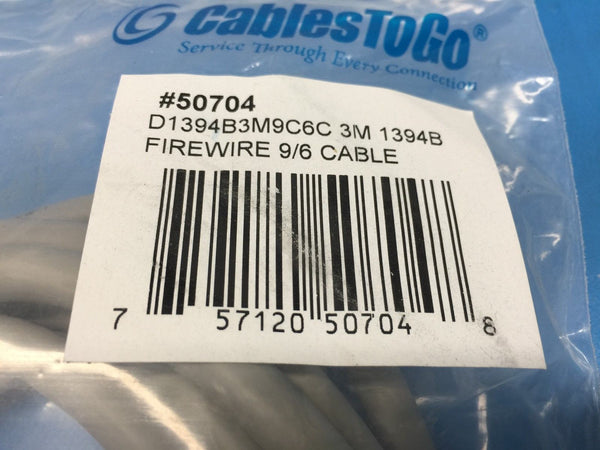 Cables To Go 50704 (D1394B3M9C6C) 3M IEEE-1394B Firewire 9pin to 6pin Male/Male