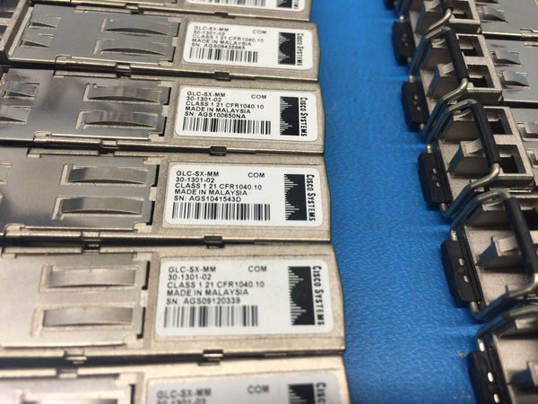Cisco 1000BASE-SX 850nm Transceiver Module GLC-SX-MM 30-1301-02 *Lot of 19*