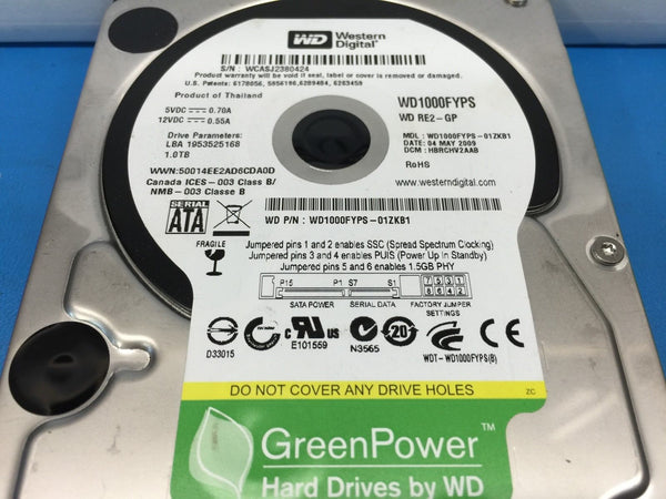 Western Digital RE2-GP 1TB SATA 7200RPM 3.5" WD1000FYPS Replacement HDD