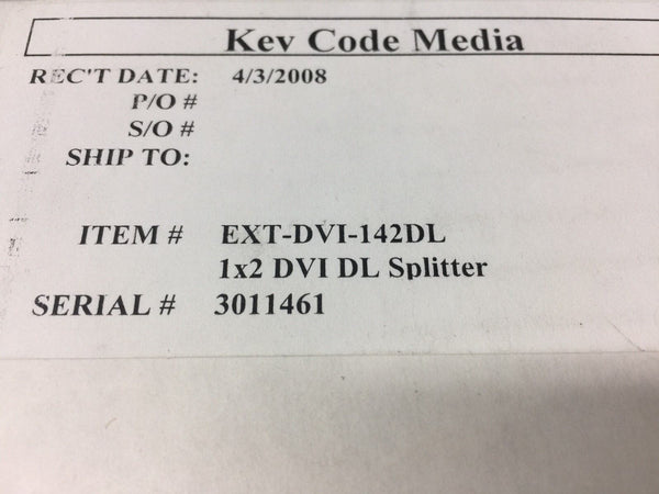 Gefen 1:2 DVI DL Splitter EXT-DVI-142DL *NEW OPEN BOX*