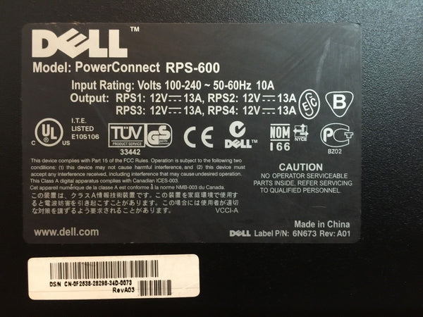 Dell PowerConnect RPS-600 Redundant Power Supply