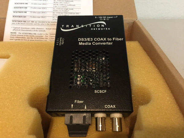 Transition Networks DS3/E3 COAX to Fiber Media Converter SCSCF3013-100