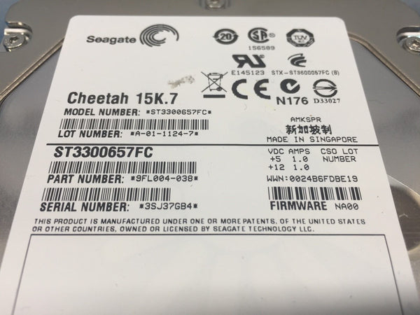 Seagate Cheetah 300GB Fibre Channel 15K 3.5" 9FL004-038 ST3300657FC HDD