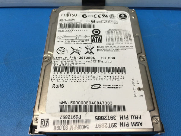 Lenovo Fujitsu 80GB SATA 5400RPM 2.5" (MHW2080BH) 39T2895 Replacement HDD