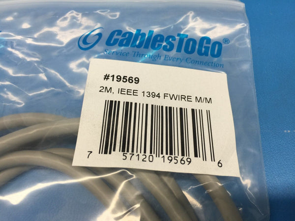 Cables To Go 19569 (D1394B2M6C4C) 2M IEEE-1394B Firewire 6pin to 4pin Male/Male