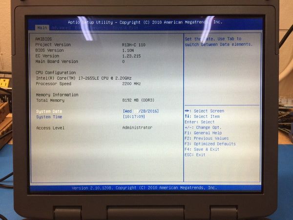 General Dynamics GD8200 Toughbook i7 2.2GHz 8GB 120GB SSD *No OS Win 7Pro COA*