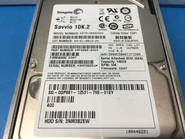 Seagate Savvio 10K.2 146GB SAS 10K 2.5" (GP881) ST9146802SS HDD w/ Caddy