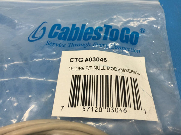 Cables To Go 03046 15' DB9 F/F Serial RS232 Null Modem Cable