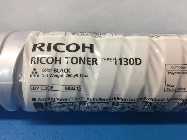 Genuine Ricoh Aficio 2015, 2018, 2020 Toner Type 1130D Black 888215