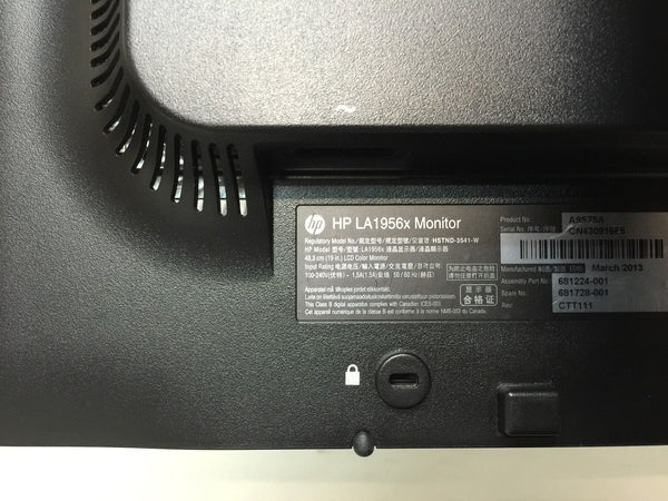 HP Compaq LA1956x 19" LED LCD Monitor DVI, VGA, Display Port, 2x USB