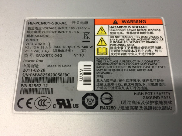 NetApp DS4243 580W Power Supply HB-PCM01-580-AC 114-00070+C0