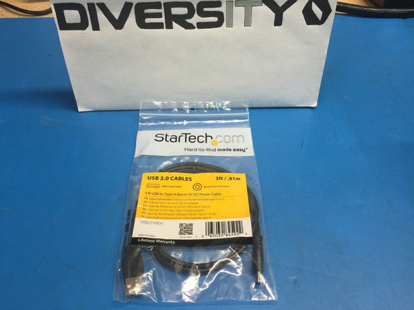 StarTech USB 2.0 A Male to Type H Barrel 5V DC Power Cable 3ft USB2TYPEH *BNIB*