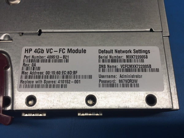 HP Virtual Connect Fiber Channel 409513-B21 409513-B22 410152-001 HSTNS-1B16
