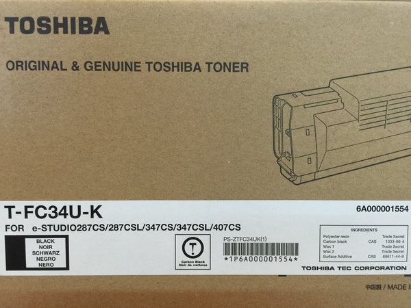 Genuine Toshiba T-FC34U-K Black Toner Cartridge eStudio287CS/287CSL/347CSL/407CS