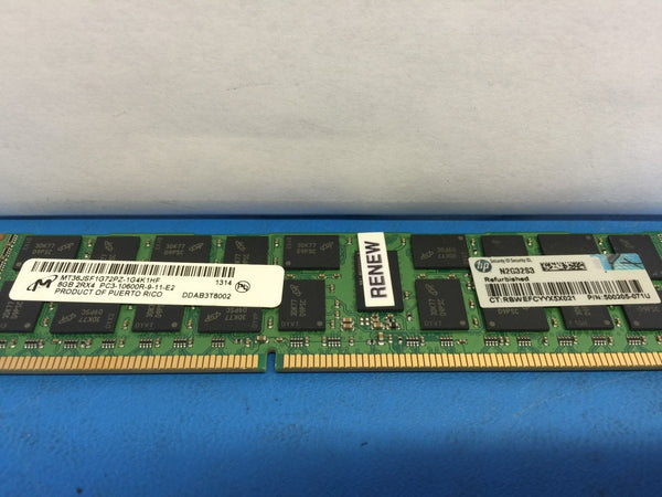 Micron RENEW MT36JSF1G72PZ-1G4K1HF HP 500205-071U 500662-B21 8GB 2Rx4 PC3-10600R