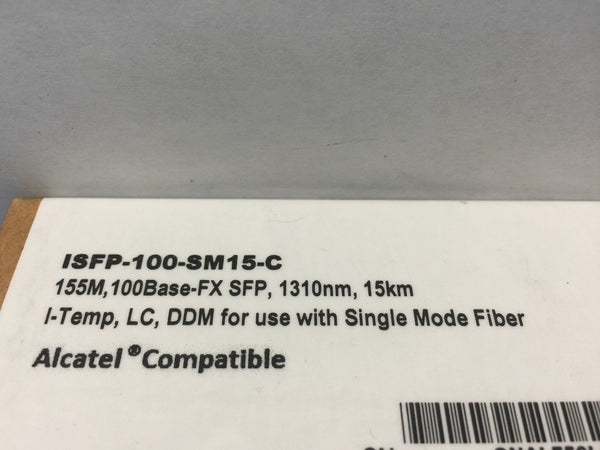 iSFP-100-SM15-C 155M 100Base-FX SFP 1310nm 15km Alcatel Compatible *NEW*