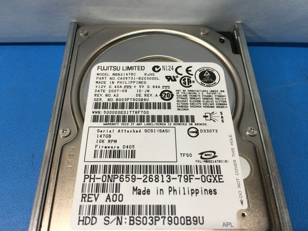 Dell Fujitsu 146GB SAS 10K 2.5" (NP659) MBB2147RC Replacement HDD w/ Caddy