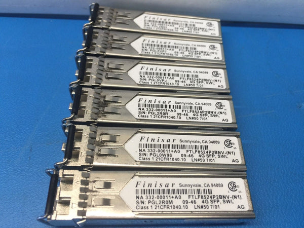 Finisar NetApp 4GB SFP To Optical FTLF8524P2BNV-(N1) 332-00011+A0 *Lot of 6*